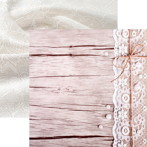 Reminisce - Vintage Lace Collection - 12 x 12 Double Sided Paper - Lace and Wood