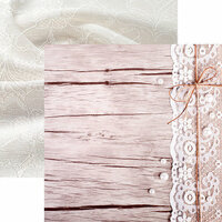 Reminisce - Vintage Lace Collection - 12 x 12 Double Sided Paper - Lace and Wood