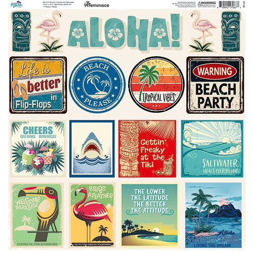 Reminisce - Vintage Paradise Collection - 12 x 12 Cardstock Sticker Sheet