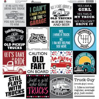 Reminisce - Vintage Trucks Collection - 12 x 12 Cardstock Stickers - Squares