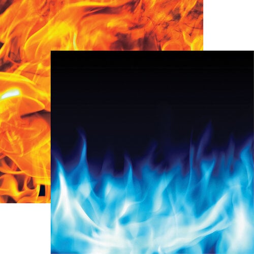 Reminisce - Warrior Collection - 12 x 12 Double Sided Paper - Wild Flames