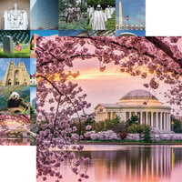 Reminisce - Washington DC Collection - 12 x 12 Double Sided Paper - Jefferson Monument