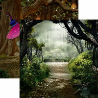 Reminisce - Woodland Elf Collection - 12 x 12 Double Sided Paper - Castle in the Forest