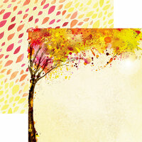 Reminisce - Watercolor Fall Collection - 12 x 12 Double Sided Paper - Autumn Splendor