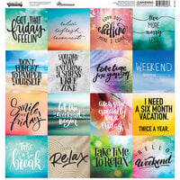 Reminisce - Weekend Getaway Collection - 12 x 12 Cardstock Stickers - Square