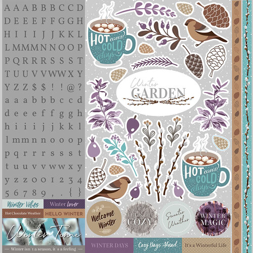 Reminisce - Winter Garden Collection - 12 x 12 Cardstock Stickers - Combo