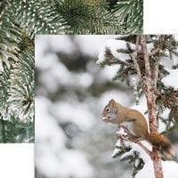 Reminisce - Winter Canvas Collection - 12 x 12 Double Sided Paper - Red Squirrel