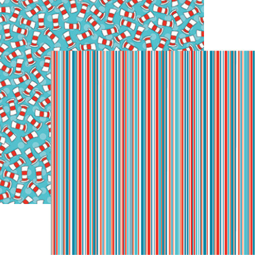 Reminisce - Wacky and Wild Collection - 12 x 12 Double Sided Paper - Stripe