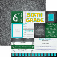 Reminisce - You've Been Schooled Collection - 12 x 12 Double Sided Paper - 6th Grade