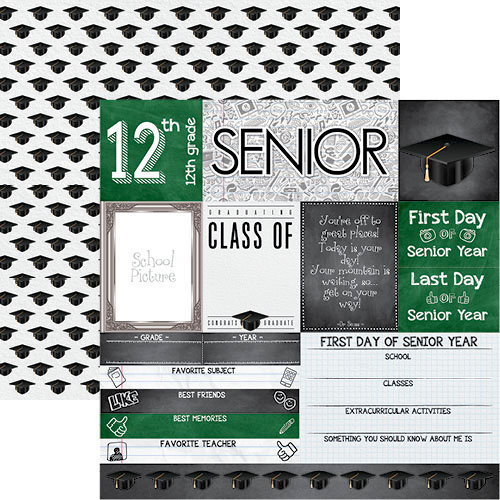 Reminisce - You've Been Schooled Collection - 12 x 12 Double Sided Paper - Senior