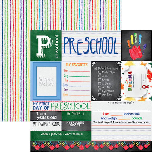 Reminisce - You've Been Schooled Collection - 12 x 12 Double Sided Paper - Preschool