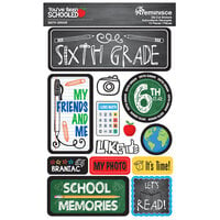 Reminisce - You've Been Schooled Collection - 3D Cardstock Stickers - 6th Grade