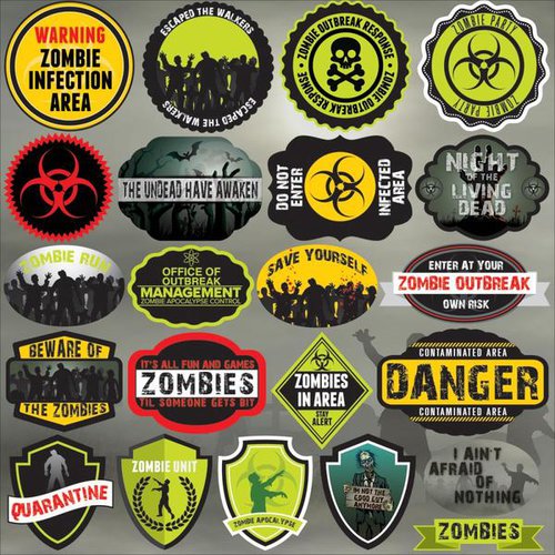 Reminisce - Zombies Collection - 12 x 12 Cardstock Stickers