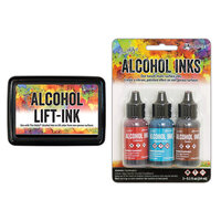 Ranger Ink - Tim Holtz - Alcohol Lift-Ink Pad and Alcohol Inks - 3 Pack - Rodeo