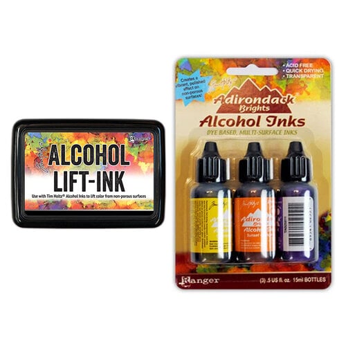 Ranger Ink - Tim Holtz - Alcohol Lift-Ink Pad and Alcohol Inks - 3 Pack - Summit View