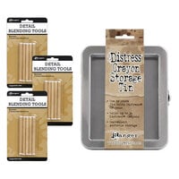 Ranger Ink - Tim Holtz - Detail Blending Tools and Distress Storage Tin - Bundle Two