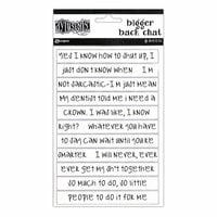 Ranger Ink - Dylusions Dyalog - Cardstock Stickers - Bigger Back Chat - White