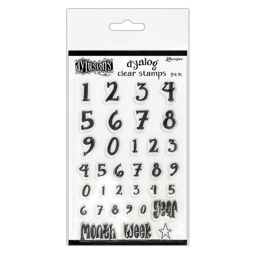 Ranger Ink - Dylusions Dyalog - Clear Acrylic Stamps - Numerology