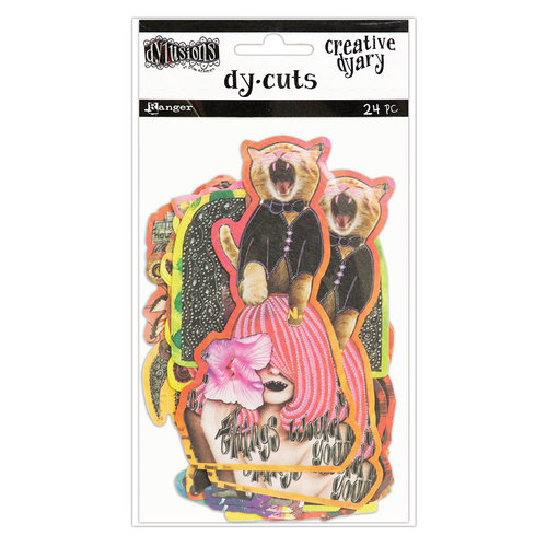 Ranger Ink - Dylusions Creative Dyary - Die Cut Cardstock Pieces - 6