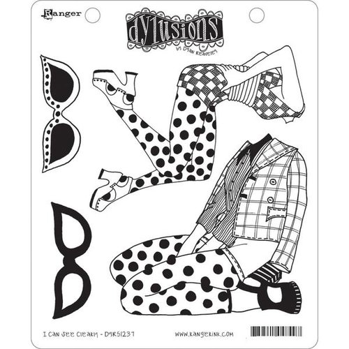 Ranger Ink - Dylusions Stamps - Unmounted Rubber Stamps - I Can See Clearly