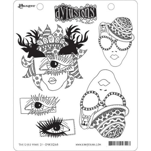 Ranger Ink - Dylusions Stamps - Unmounted Rubber Stamps - The Eyes Have It