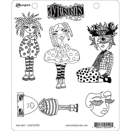 Ranger Ink - Dylusions Stamps - Unmounted Rubber Stamps - Mini Moo