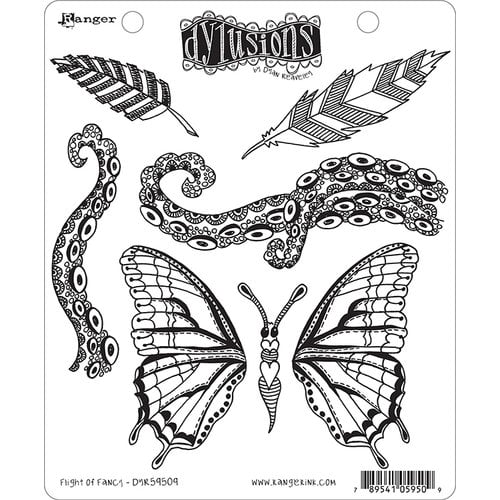 Ranger Ink - Dylusions Stamps - Cling Mounted Rubber Stamps - Flight of Fancy