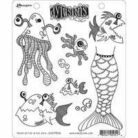 Ranger Ink - Dylusions Stamps - Cling Mounted Rubber Stamps - Plenty More Fish In the Sea