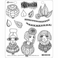 Ranger Ink - Dylusions Stamps - Cling Mounted Rubber Stamps - Three Little Maids