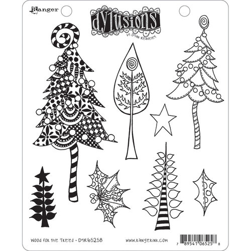 Ranger Ink - Christmas - Dylusions Stamps - Cling Mounted Rubber Stamps - Wood for the Trees