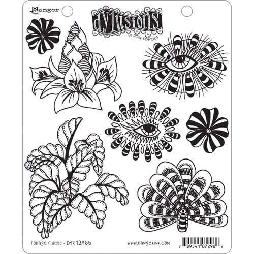 Ranger Ink - Dylusions Stamps - Cling Mounted Rubber Stamps - Foliage Fillers