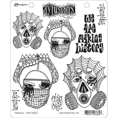 Ranger Ink - Dylusions Stamps - Cling Mounted Rubber Stamps - Pandemic