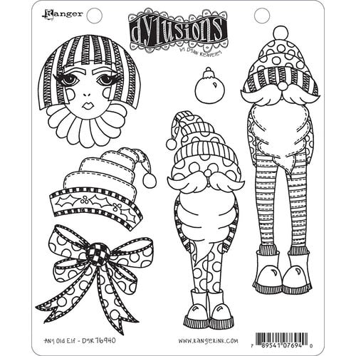 Ranger Ink - Christmas - Dylusions Stamps - Cling Mounted Rubber Stamps - Any Old Elf