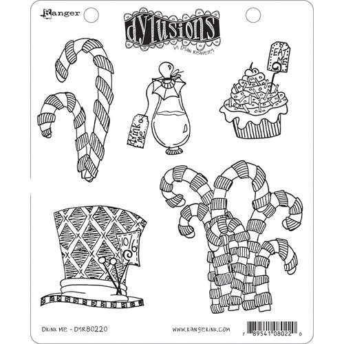 Ranger Ink - Dylusions Stamps - Unmounted Rubber Stamps - Drink Me