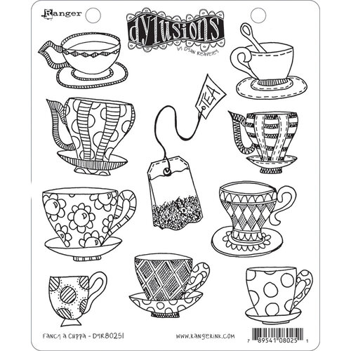 Ranger Ink - Dylusions Stamps - Cling Mounted Rubber Stamps - Fancy a Cuppa