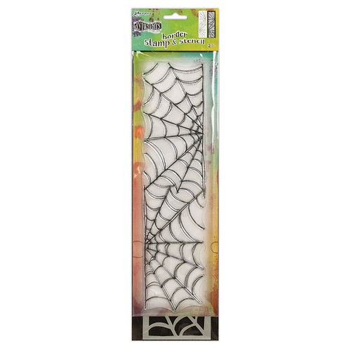 Ranger Ink - Dylusions Clear Acrylic Stamp and Stencil - Large - Cobweb