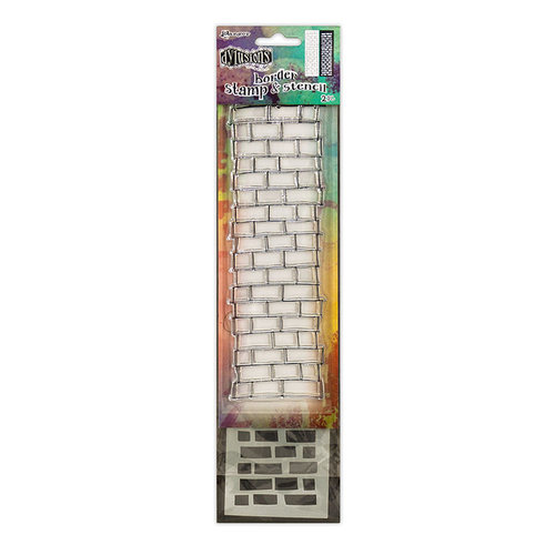 Ranger Ink - Dylusions Clear Acrylic Stamp and Stencil - Small - Brickwork