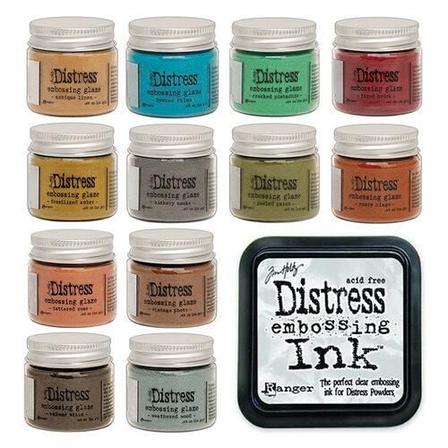 Ranger Ink - Tim Holtz - Distress Embossing Glaze - Bundle One with Clear Distress Embossing Ink Pad