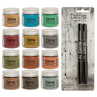 Ranger Ink - Tim Holtz - Distress Embossing Glaze - Bundle One with Distress Embossing Pen Set