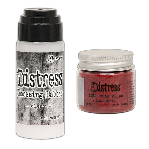 Ranger Ink - Tim Holtz - Distress Embossing Glaze and Clear Embossing Dabber - Fired Brick