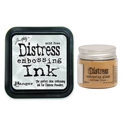 Ranger Ink - Tim Holtz - Distress Embossing Glaze and Clear Embossing Ink Pad - Antique Linen