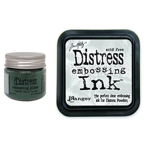 Ranger Ink - Tim Holtz - Distress Embossing Glaze and Clear Embossing Ink Pad - Rustic Wilderness