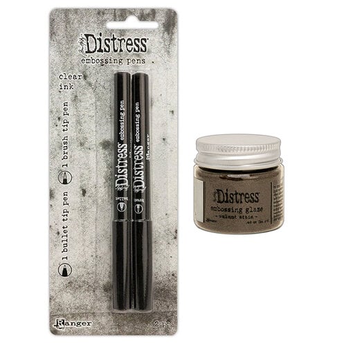 Ranger Ink - Tim Holtz - Distress Embossing Glaze and Embossing Pen Set - Walnut Stain