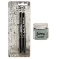 Ranger Ink - Tim Holtz - Distress Embossing Glaze and Embossing Pen Set - Weathered Wood