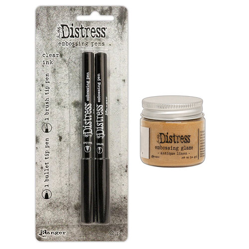 Ranger Ink - Tim Holtz - Distress Embossing Glaze and Embossing Pen Set - Antique Linen