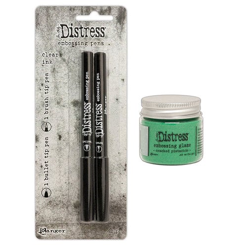 Ranger Ink - Tim Holtz - Distress Embossing Glaze and Embossing Pen Set - Cracked Pistachio