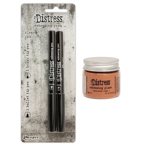 Ranger Ink - Tim Holtz - Distress Embossing Glaze and Embossing Pen Set - Tattered Rose
