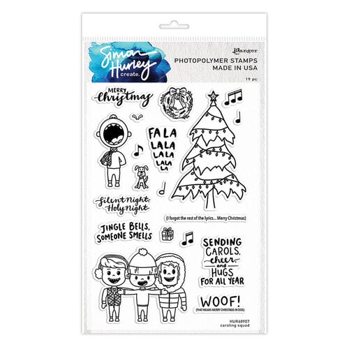 Ranger Ink - Christmas - Simon Hurley - Clear Photopolymer Stamps - Caroling Squad