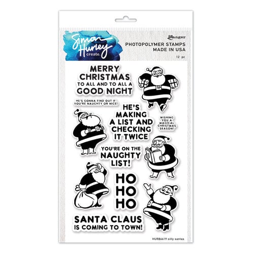 Ranger Ink - Simon Hurley - Clear Photopolymer Stamps - Silly Santas