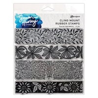 Ranger Ink - Simon Hurley - Cling Mounted Rubber Stamps - Floral Borders